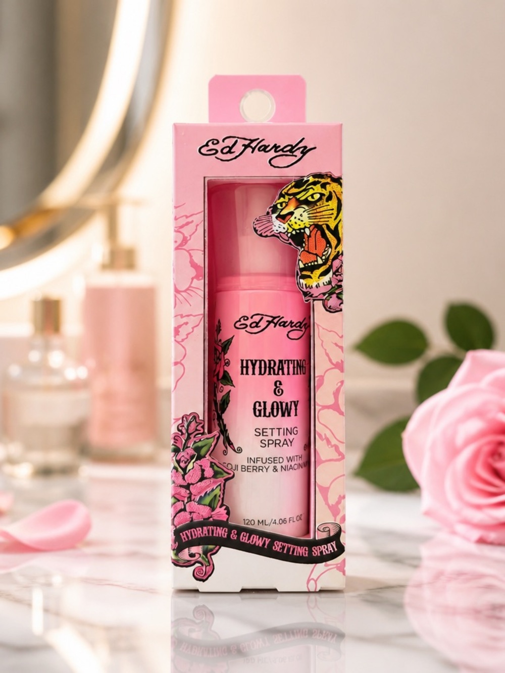 Ed Hardy Hydrating & Glowy Setting Spray 4.06 fl oz 120 mL